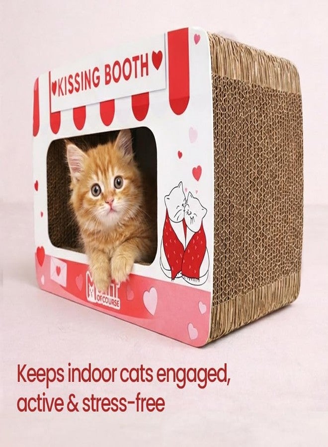 Mutt of Course Kissing Booth Cat Scratcher & Hideout Cat Toy (with Catnip) - Image 4