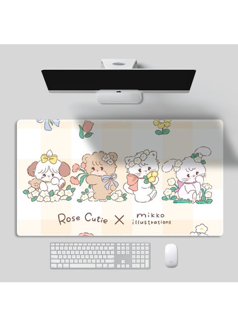 Mikko Mouse Pad Miko Illustration Cartoon Lock Edge Table Pad E-Sports Keyboard Mouse Office Large Mouse Pad-Pattern:e(700*400mm)