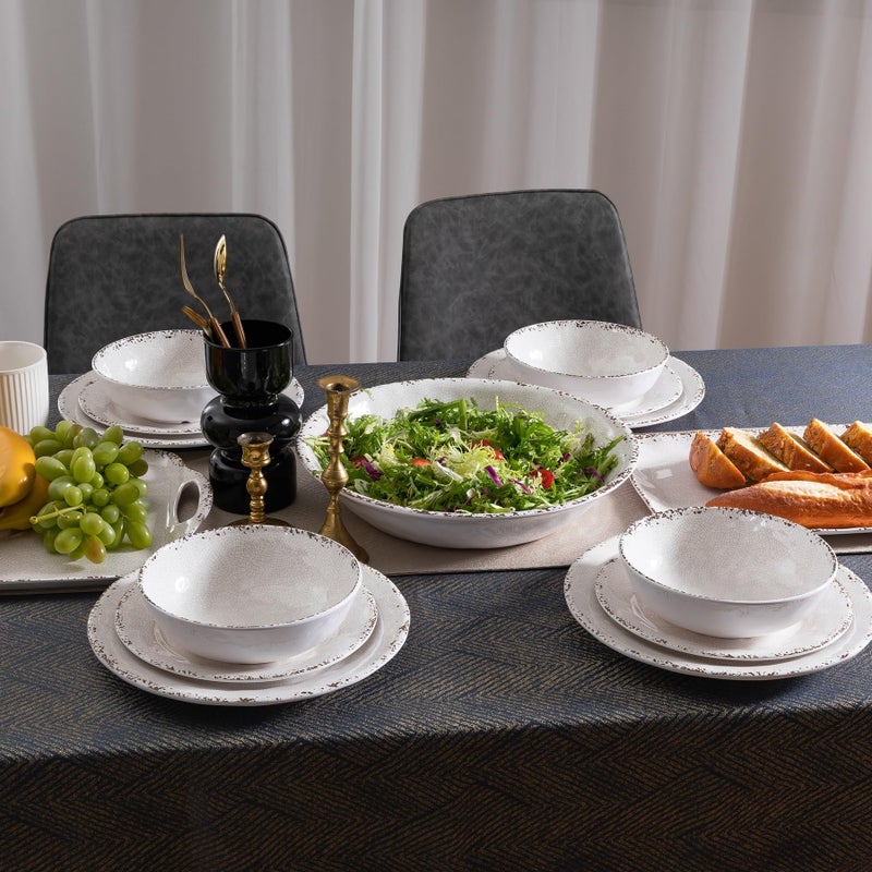 ZAROCRUS Farmhouse Melamine Serving Platters Set of 2, 17"x10" Large Rectangular Melamine Serving Trays for Serving Food on Parties and Entertaining, Dishwasher Safe. Ivory - Image 4