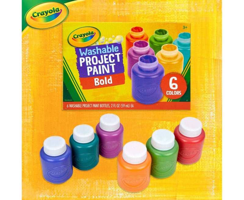 Crayola Washable Kids Paint (6ct), Paint Set for Kids, Assorted Bold Colors, Arts & Crafts Supplies for Kids, Nontoxic, Toddler Gifts - Image 2