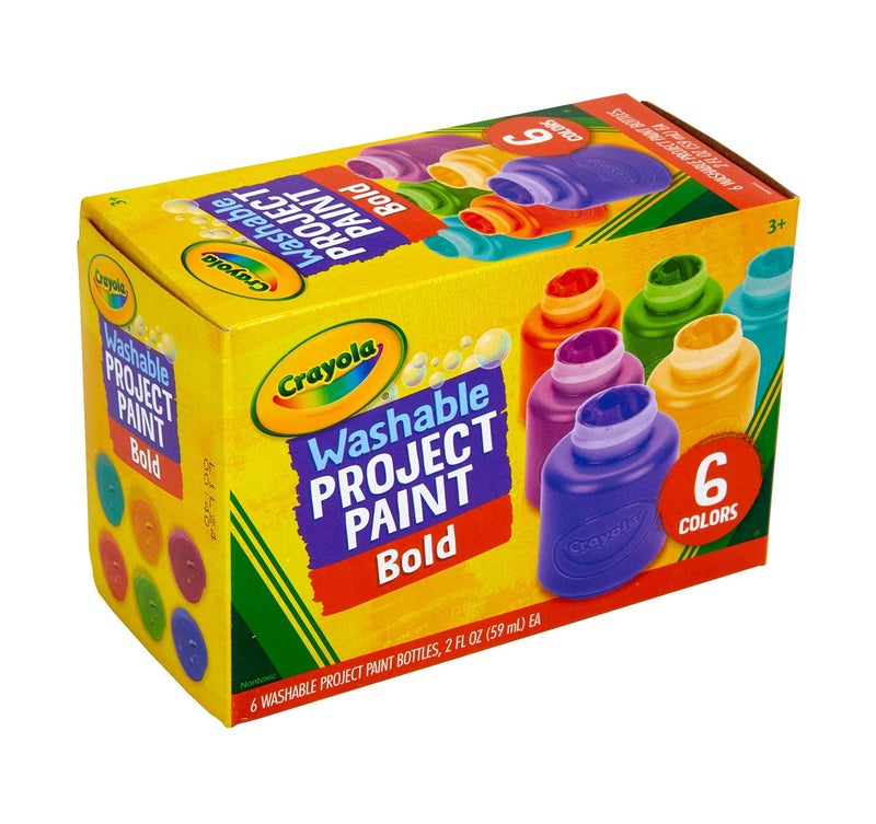 Crayola Washable Kids Paint (6ct), Paint Set for Kids, Assorted Bold Colors, Arts & Crafts Supplies for Kids, Nontoxic, Toddler Gifts - Image 3