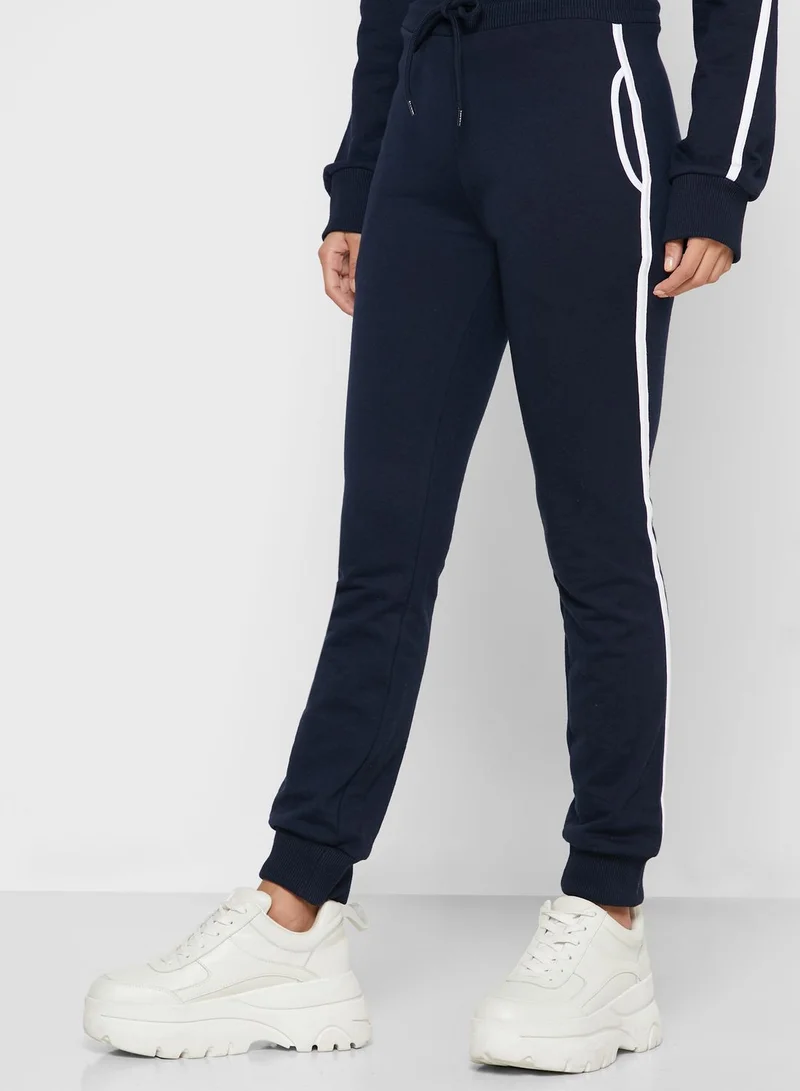 Ginger Basics Contrast Side Paneled Sweatshirt & Jogger Set