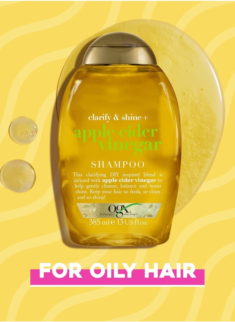 Ogx - Apple Cider Vinegar Clarifying Shampoo for Oily and Greasy Hair 385 ml - Image 1