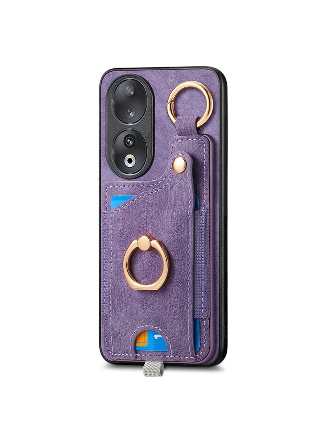 زبون جراب هاتف Honor 70 بتصميم كلاسيكي مع حلقة تعليق وحقيبة بطاقات - Image 2