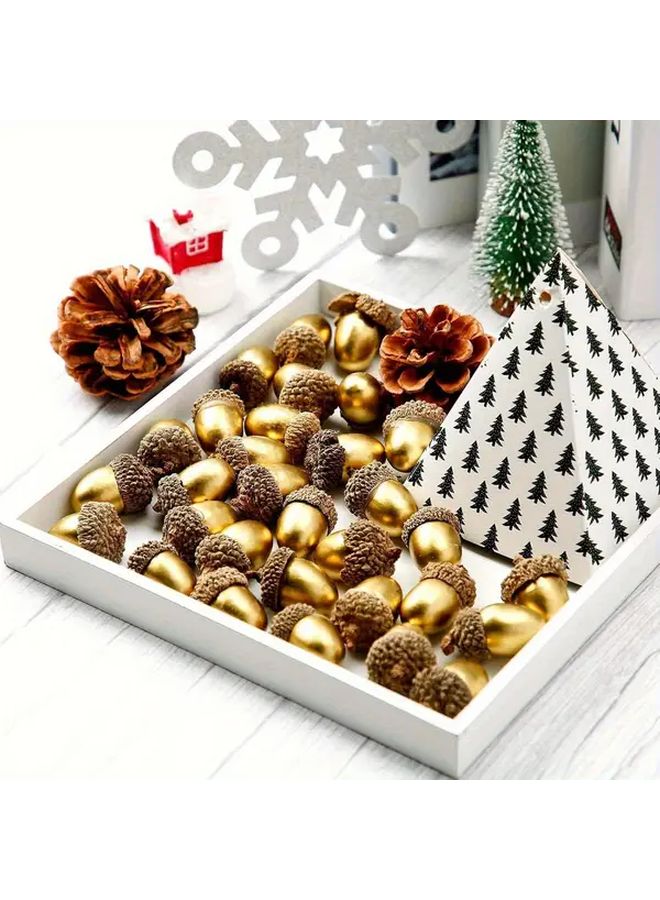 1pc Artificial Acorns Golden Colorful Pinecone Caps DIY Handicrafts Wedding Home Decoration Party Gifts Thanksgiving Halloween Celebration Supplies Durable Plastic - Image 5