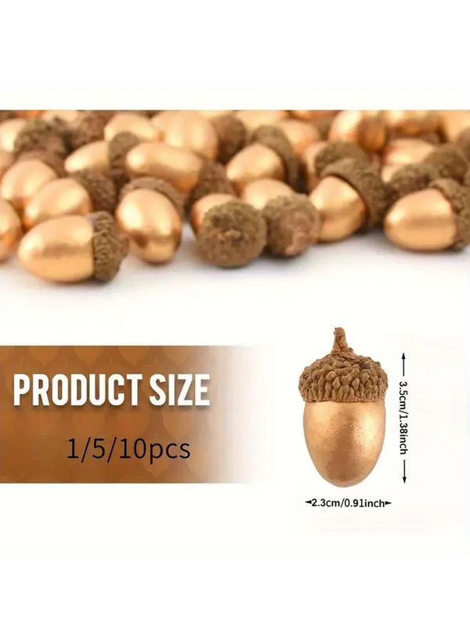 1pc Artificial Acorns Golden Colorful Pinecone Caps DIY Handicrafts Wedding Home Decoration Party Gifts Thanksgiving Halloween Celebration Supplies Durable Plastic - Image 2