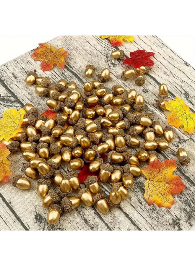1pc Artificial Acorns Golden Colorful Pinecone Caps DIY Handicrafts Wedding Home Decoration Party Gifts Thanksgiving Halloween Celebration Supplies Durable Plastic - Image 1
