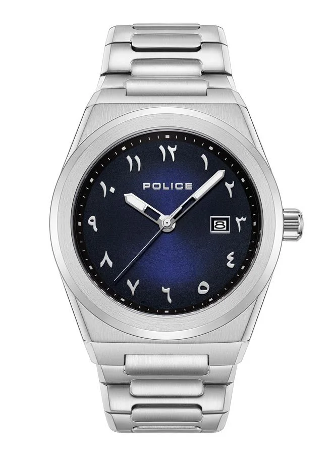 بوليس Salkantay Men's 45mm Watch with Blue Dial, Arabic Numerals & Stainless Steel Bracelet