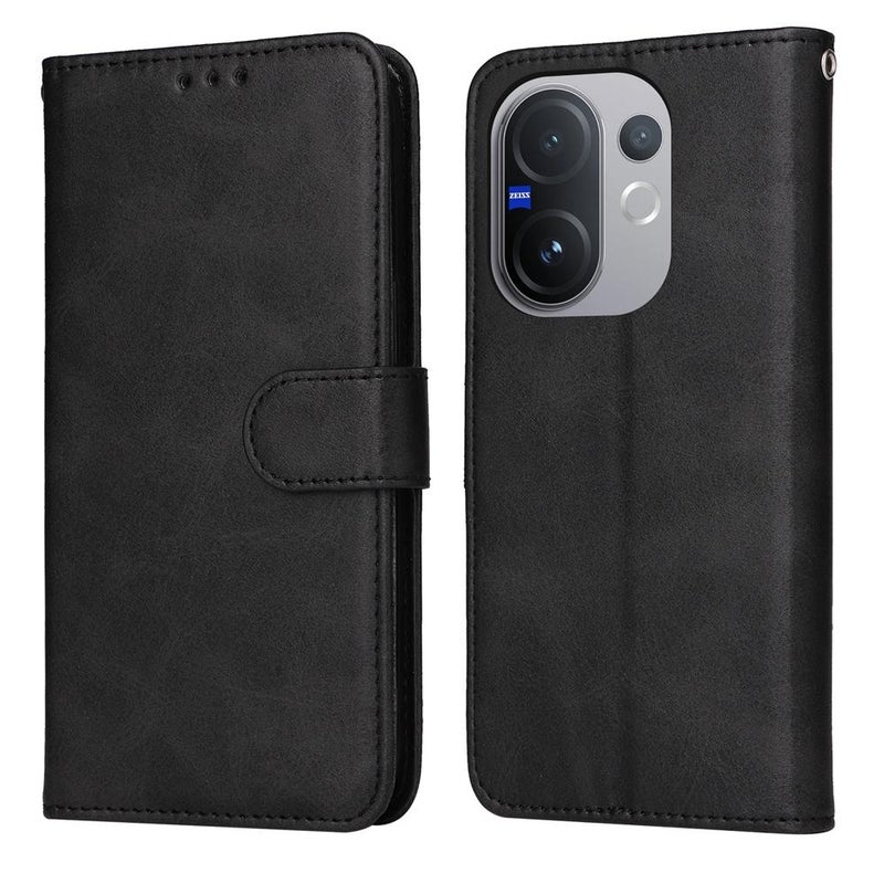 erorex For vivo V60 5G Global Classic Calf Texture Flip Leather Phone Case(Black) - Image 1