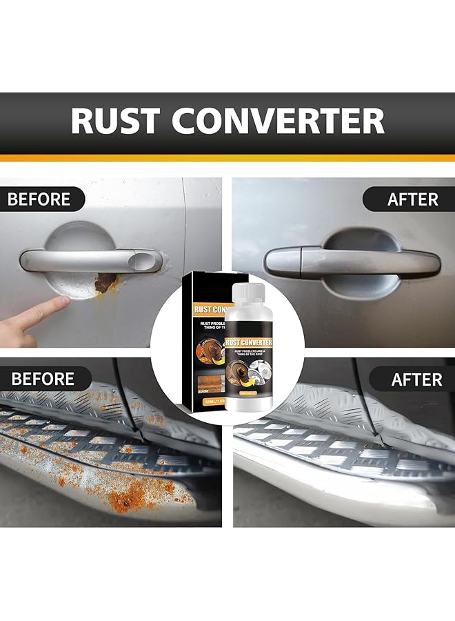 NALACAL 2Pcs Multipurpose Rust Remover, Car Rust Remover, Car Chassis Rust Converter, Water-Based Metal Rust Remover, Rust Inhibitor, Rust Stain Remover, Anti Rust Remover For Car Truck With Brush (50Ml) - Image 5