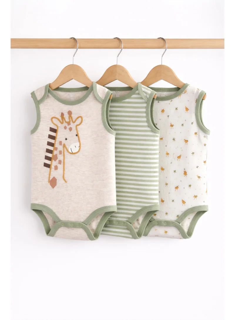 victor and jane Baby Boys Sleeveless Interactive Printed Bodysuits – Pack of 3