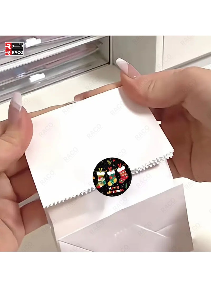 RACO RACO 500 Sheets Christmas Roll Stickers Notebook Laptop Hand Account Book Envelope Water Cup Seal Stickers Decorative Stickers Christmas Gift  - Image 3