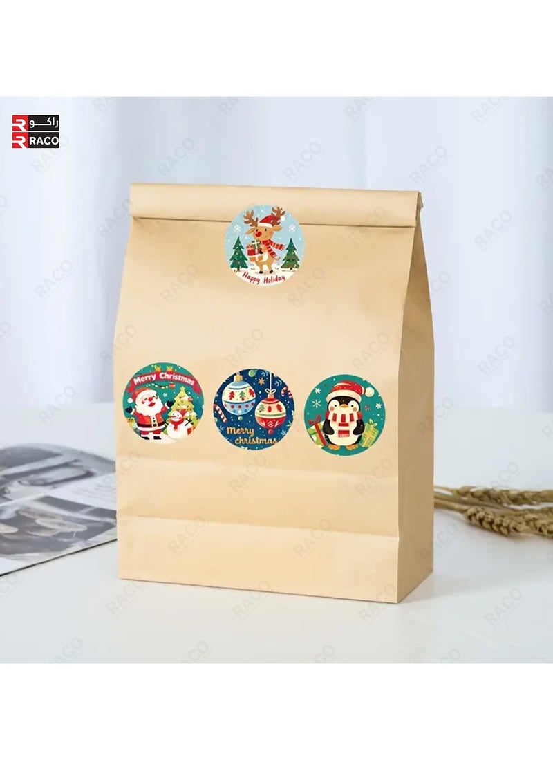 RACO RACO 500 Sheets Christmas Roll Stickers Notebook Laptop Hand Account Book Envelope Water Cup Seal Stickers Decorative Stickers Christmas Gift  - Image 4