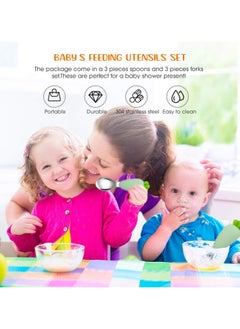 CMGTYYD Toddler Fork and Spoon Set, 2 Pcs Stainless Steel Kids Cutlery Set Baby Fork and Spoon Childrens Utensils, Children Flatware Weaning and Learning to Use  - Image 3