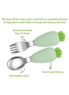 CMGTYYD Toddler Fork and Spoon Set, 2 Pcs Stainless Steel Kids Cutlery Set Baby Fork and Spoon Childrens Utensils, Children Flatware Weaning and Learning to Use  - Image 5
