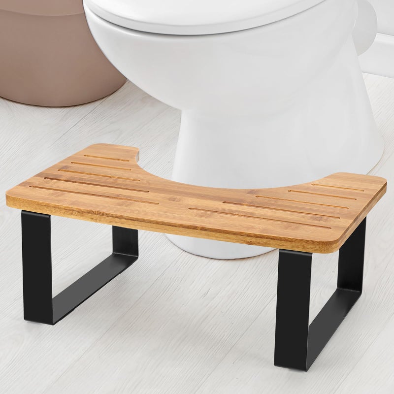 JOPSTDI Bathroom Stool,Bamboo Toilet for Bathroom,Toilet Stools,Potty for Pooping,Poop Stool,Toilet Step Toddler,Portable Squatting Pan with Dual Anti Slip Design,Stain,Scratch,CrackProof(Brown) - Image 1