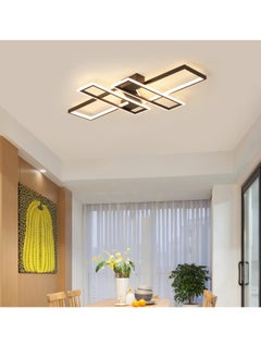 Haikomin Modern Led Ceiling Light Black Square Flush Mount Chandelier Remote Control Dimmable Rectangle Contemporary Close To Ceiling Light Fixture For Bedroom Living Room Dining Room  - Image 2