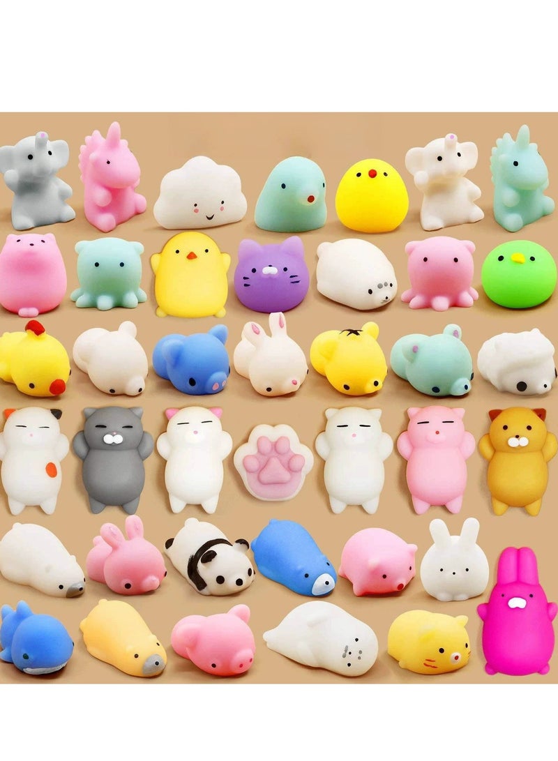 Squishy Toys Set, Soft Stress Relief Toys，50 Pack Mini Mochi Party Favors For Kids, Kawaii Squishy Toy Stress Relief Toys, Goodie Bags Fillers With Storage Box, Pinata Stuffers, Classroom Prizes - Image 2