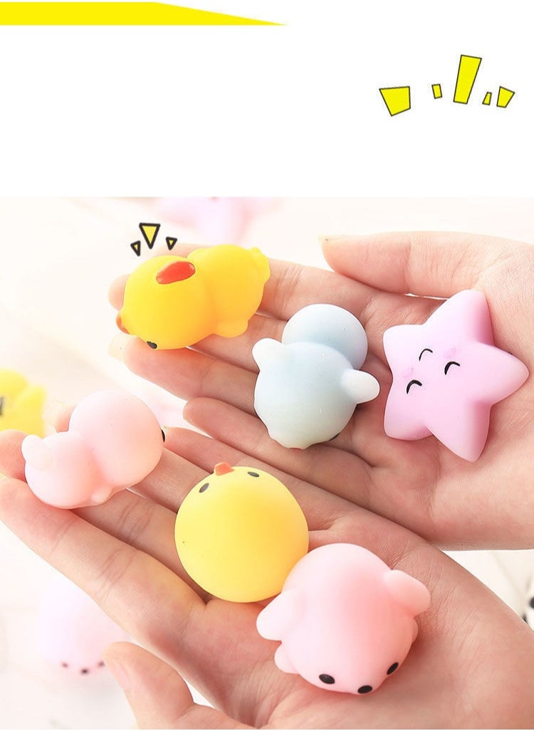 Generic - Squishy Toys Set, Soft Stress Relief Toys，50 Pack Mini Mochi Party Favors For Kids, Kawaii Squishy Toy Stress Relief Toys, Goodie Bags Fillers With Storage Box, Pinata Stuffers, Classroom Prizes - Image 1