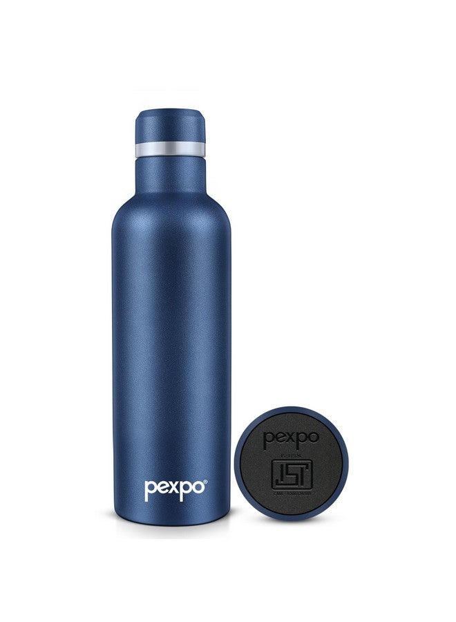 Pexpo Orio Stainless Steel Hot and Cold Vacuum Insulated ISI Certified Flask,500ml, Denim Blue, Set of 1, | Slim Water Bottle | Double Wall Flask | BPA Free | Office | School | Home | Hiking | Gym - Image 1