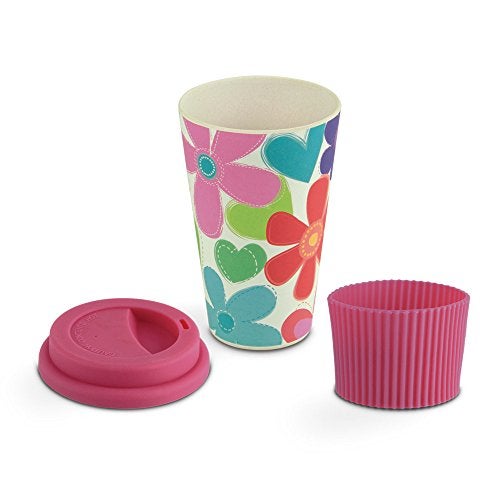 Freelance Bamboo Fibre Eco Travel Mug, 400ml, BabyPink - Coffee Mugs with Silicon Lid & Sleeve - Eco-Friendly Sustainable Bamboo Fiber Cup for Hot/Cold Drinks - Ideal for Travel,Office,Home Use - Image 3