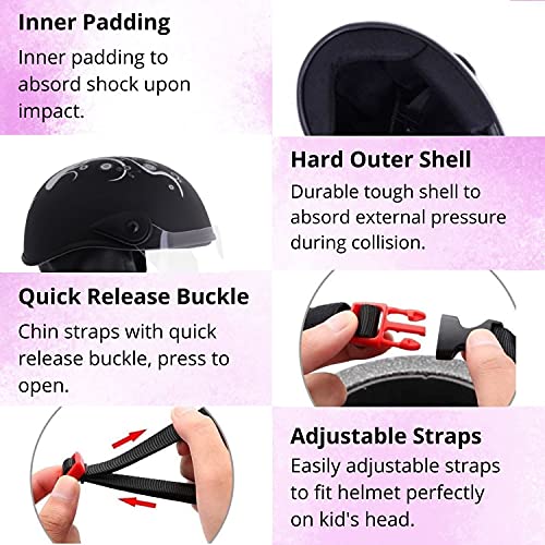 Western Era Half Helmet with Clear Visor for Men & Women ||Safety & Comfort|| Stylish Enhanced Design || (Medium, Black Matte (Silver)) - Image 4