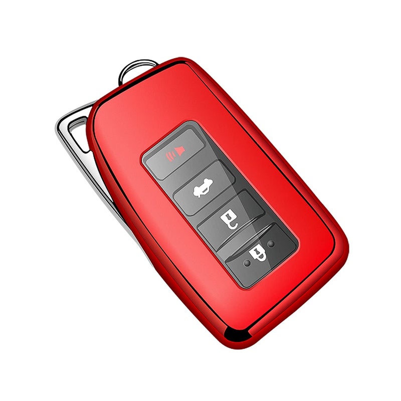 Tukellen for Lexus Key Fob Cover Premium Soft TPU Full Protection Key Shell Key Case Compatible with Lexus ES is GS NX LS RX RC 300h 350 200t 250 300 F 450h 460 600h Smart Keyless Fob Remote KeyRed