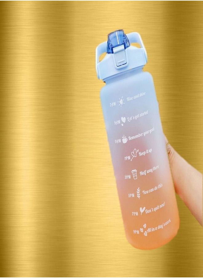 fashionhome - Portable Leak Proof Cute Water Bottle with Time Marker and Carry Handle - Image 1