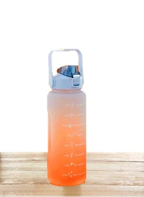 Portable Leak Proof Cute Water Bottle with Time Marker and Carry Handle
