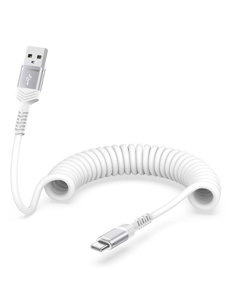 AILKIN All-round applied quality Coiled Carplay Cable for iPhone 17 16 15 Pro Max 16e Air, 4FT USB to USB C Carplay Fast Charging Retractable Cord for Galaxy S26 S25 S24 Ultra, Apple iPad Pro Air Mini Type C Phone Power Line for Car | 4FT Car Play Charging Cable for iPhone 17e/17Pro Max/Air/17/16/16e/16 Pro/15 Pro Max/15 Plus iPad Coiled Type C Charger Cord Single & bulk storage compatible - Image 1