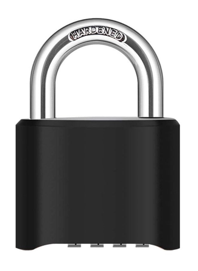 Bukela 4 Digit Heavy Duty Combination Lock, Outdoor Waterproof Padlock for Gate, Fence,Toolbox, Case, Hasp Storage, Gym Locker, Sports Locker and School Locker (Black) - Image 1