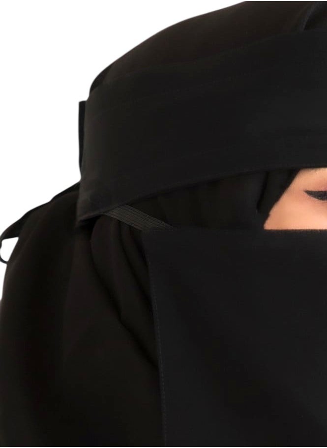 BHNS 2 x 1.5cm Elastic Midi Niqab 8 Inch Reinforced - Tagless women's niqab with soft, high-quality fabric, comfortable and light on the skin, slip-resistant, washable, perfect for everyday and special occasions  - Image 3