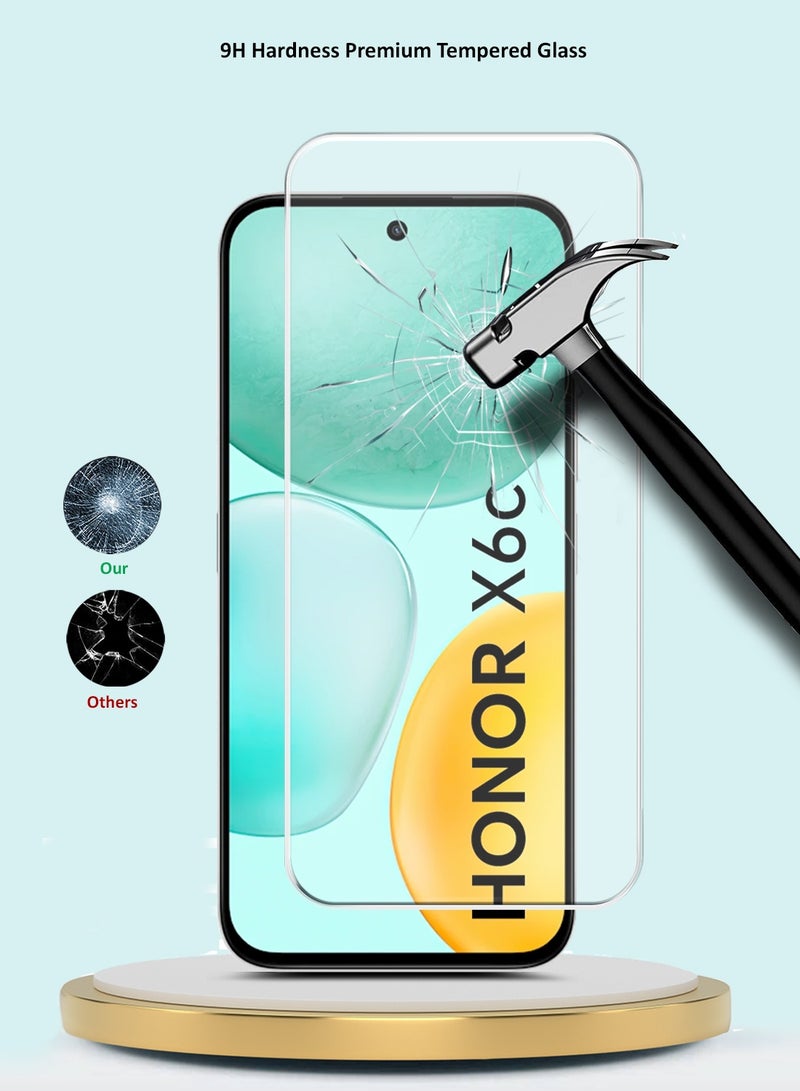 GMAX Honor X6c 4G 2025 GMAX Premium Series Curved Edges 9H 2.5D Tempered Glass Screen Protector - Clear - Image 3