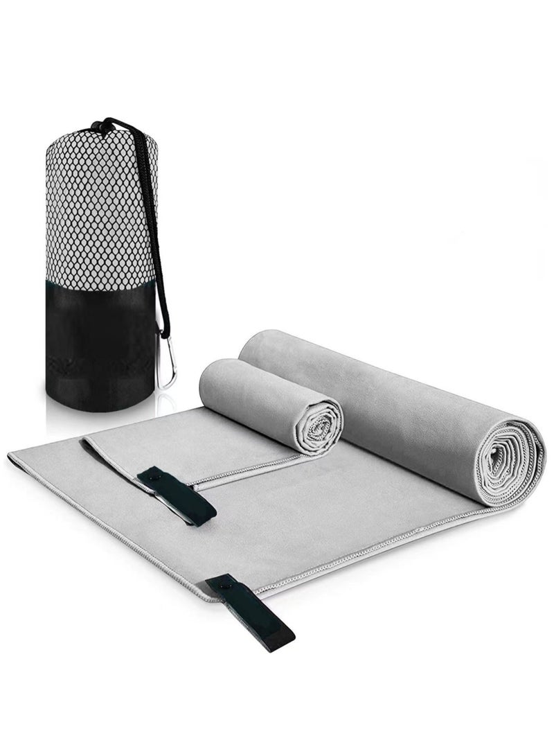 2 Packs Microfiber Travel Gym Towels Fast Drying Compact Beach Towel Light Weight Camping Towels Large Bath Sheet - Image 1