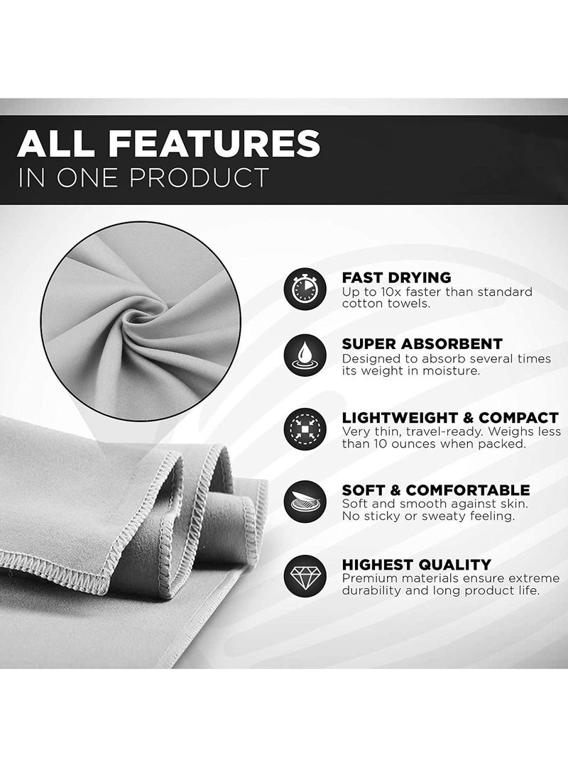2 Packs Microfiber Travel Gym Towels Fast Drying Compact Beach Towel Light Weight Camping Towels Large Bath Sheet - Image 2