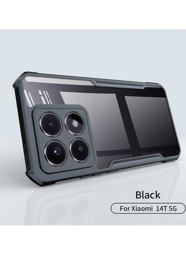 Case Cover for Xiaomi 14T 5G/14T Pro 5G, Ultra-Thin Lightweight Cover Soft TPU Bumper, Acrylic Clear Back Mobile Phone Case Cover Black - Image 2