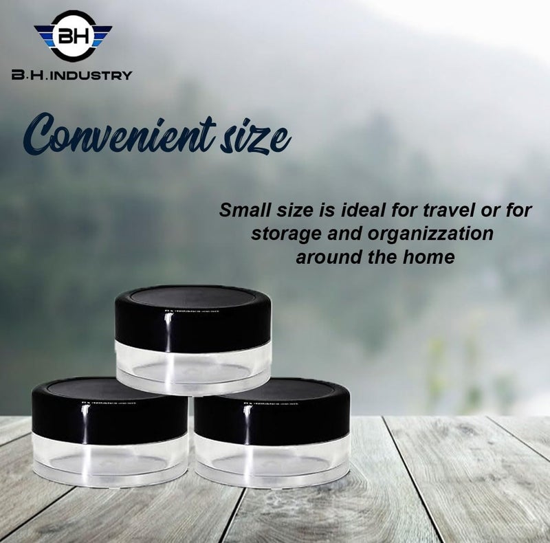 BH PLAST BH PLAST WHOLESALE SET OF 60 PCS 8 GRAM ACRYLIC SAN JAR FOR DIY COSMETIC LIPBALMSLIP SCRUBS BODYBUTTER PACKAGING JAR TRAVEL FRIENDLY with protective inner lid  - Image 5