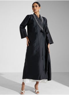 Khizana Embellished Detail Abaya With Side Tie With Sheila  - Image 5