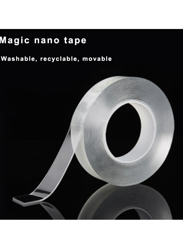 بلو أوشن شريط لاصق شديد التحمل مزدوج الجوانب 30 قدم 3 لفات مع قاطع مجاني أزرق محيط متعدد الأغراض قابل للإزالة شريط لاصق شفاف قابل للغسل لإطار صور السجاد - Image 3