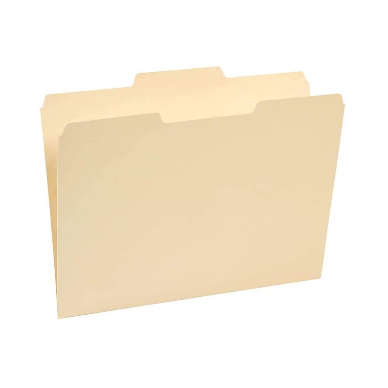 Staples 246850 100% Recycled Manila File Folders Letter 3-Tab 100/Box (246850) - Image 5
