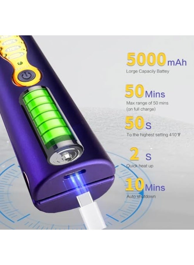 Cordless Hair Straighteners Titanium Portable Flat Iron Wireless Hair Straightener 2 in 1 for Straightening and Curling Travel Straightener Dual Voltage 5000 mAh Battery Heats Up in Second - Image 3