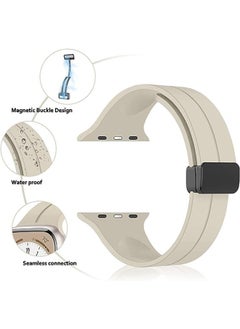 Ocean Magnetic Band D-buckle Silicone Sport Strap Replacement WristBand for Apple Watch SE Series 8/7/6/5/4/3/2/1 (38mm/40mm/41mm)  - Image 3