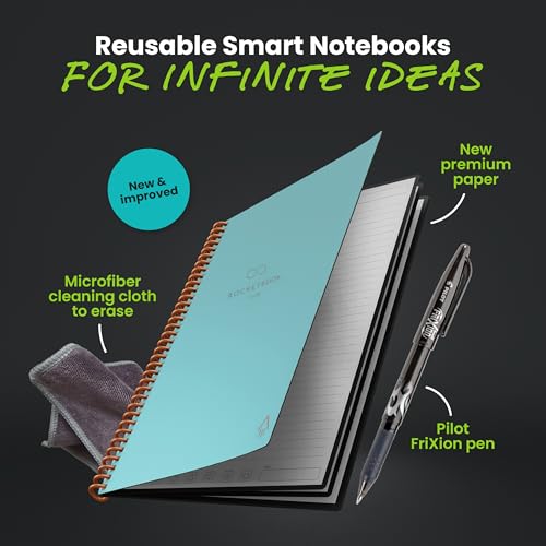 Rocketbook New Core Reusable Spiral Notebook, Letter Size 8.5x11, Teal - Lined Pages, App-Connected, Erasable, Durable Cover, Ideal for School, Work, and Creative Projects - Image 3