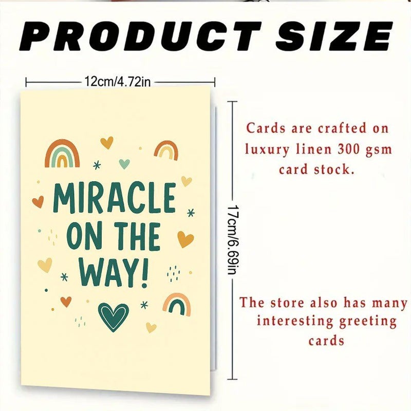 Miraculous Arrival Pregnancy Announcement Card With Envelope 1pc Keepsake for Gender Reveal - Image 3