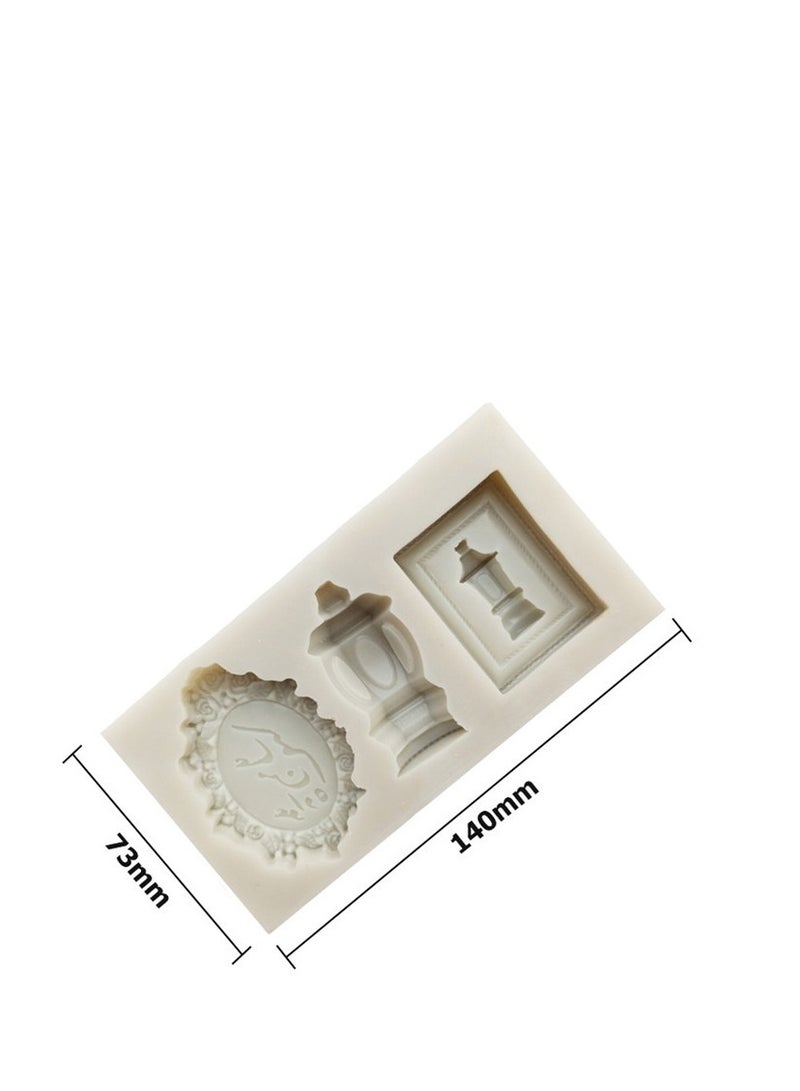XiuWoo Eid 3 Cavity Arabic Letter Totem Shape DIY Plaster Clay Craft Pudding Biscuit Chocolate Soap silicone Mold - Image 1