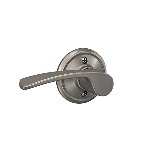 Schlage F170 MER 619 LH Left Handed Merano Door Lever, One Sided Non-Turning Dummy Door Handle, Satin Nickel - Image 1