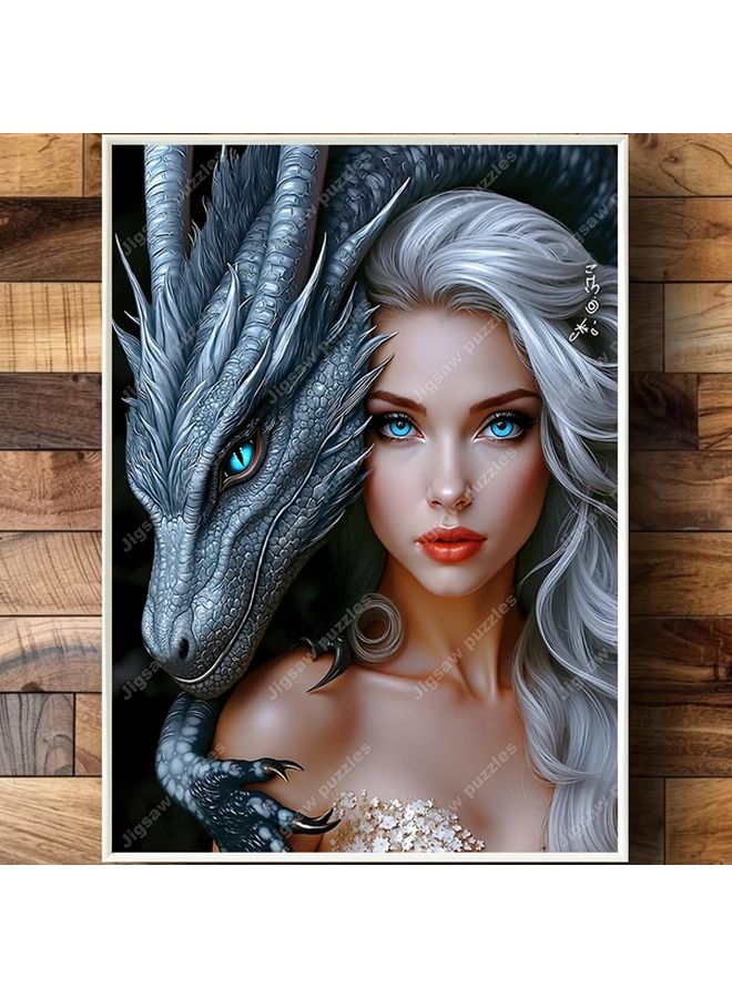 2000 Pcs Wooden Jigsaw Puzzle For Adults Intricate Dragon Woman Design Home Decor Gift - Image 1