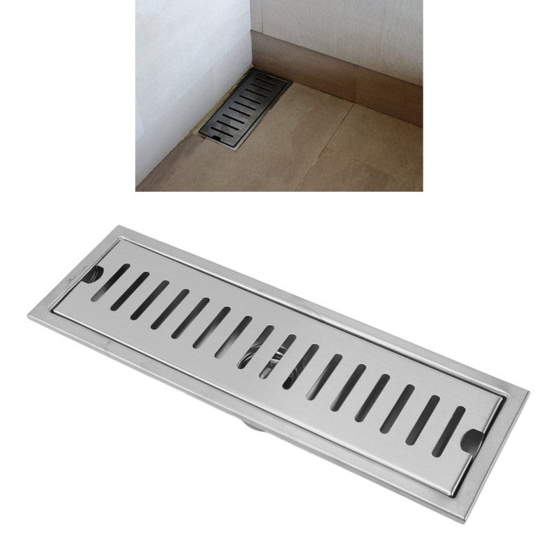 12 Inch Rectangular Linear Shower Drain 304 Stainless Steel Rustproof Shower Floor Drain Odor Proof Bathroom Floor Drain for Home Hotel - Image 5