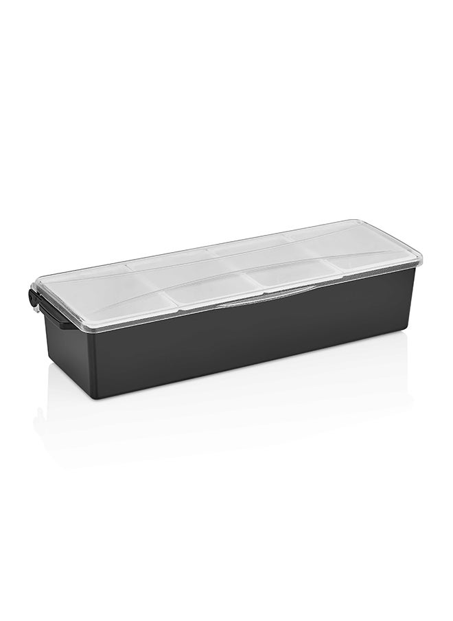 GastroPlast - أطباق التزيين مع 4 أقسام حاوية قابلة للإزالة، أسود/شفاف، Gse 04 - Image 1