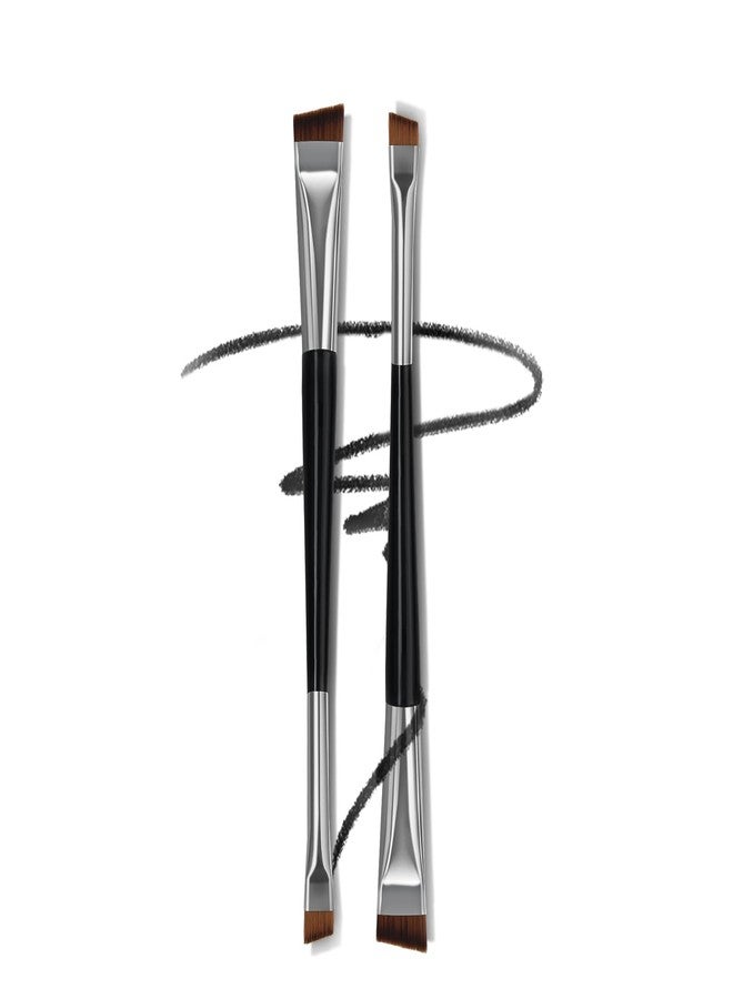 MyAoKuE-UP 2 Pcs Premium Eyebow Brush Angled Eye Brow Brush & Spoolie – Precision Eye Makeup Tool for Applying & Blending Powder, Gel & Liquids - Image 1